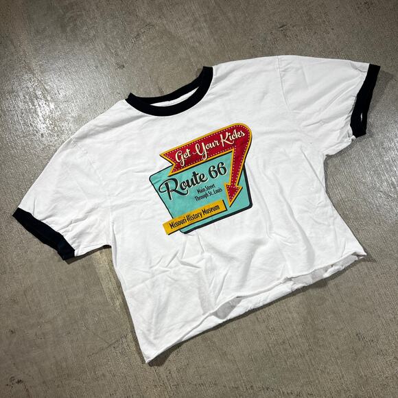 Y2K Victoria’s Secret PINK Long Sleeve + Route 66 Ringer Cropped Bundle Medium - Picture 6 of 8